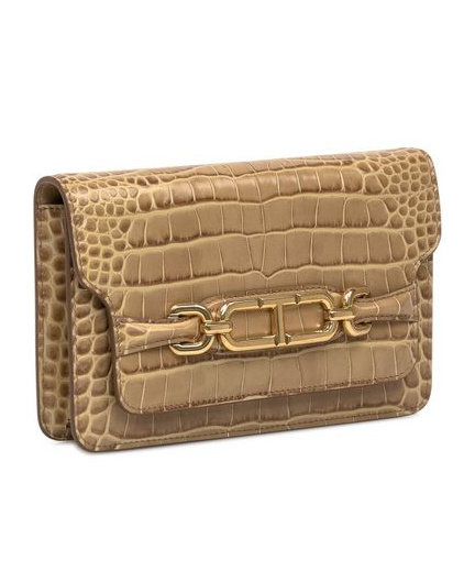 Tom Ford Embossed Whitney Small Shoulder Bag In Brown