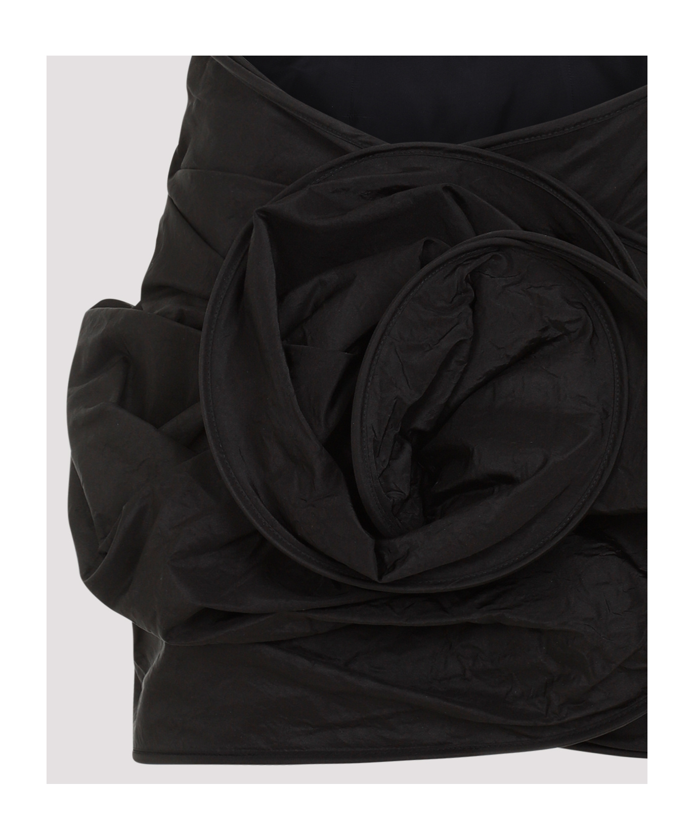 Shop Magda Butrym Floral-appliqué Mini Skirt In Black