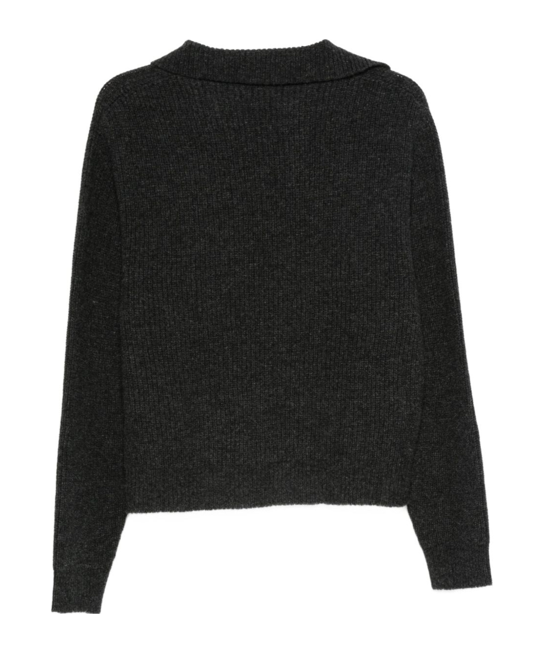 Alysi Ribbed Lapel Sweater In Black