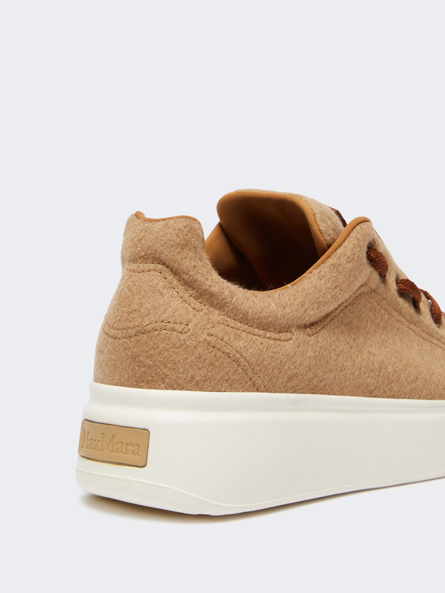 Max Mara Water-repellent Cashmere Sneakers In Brown