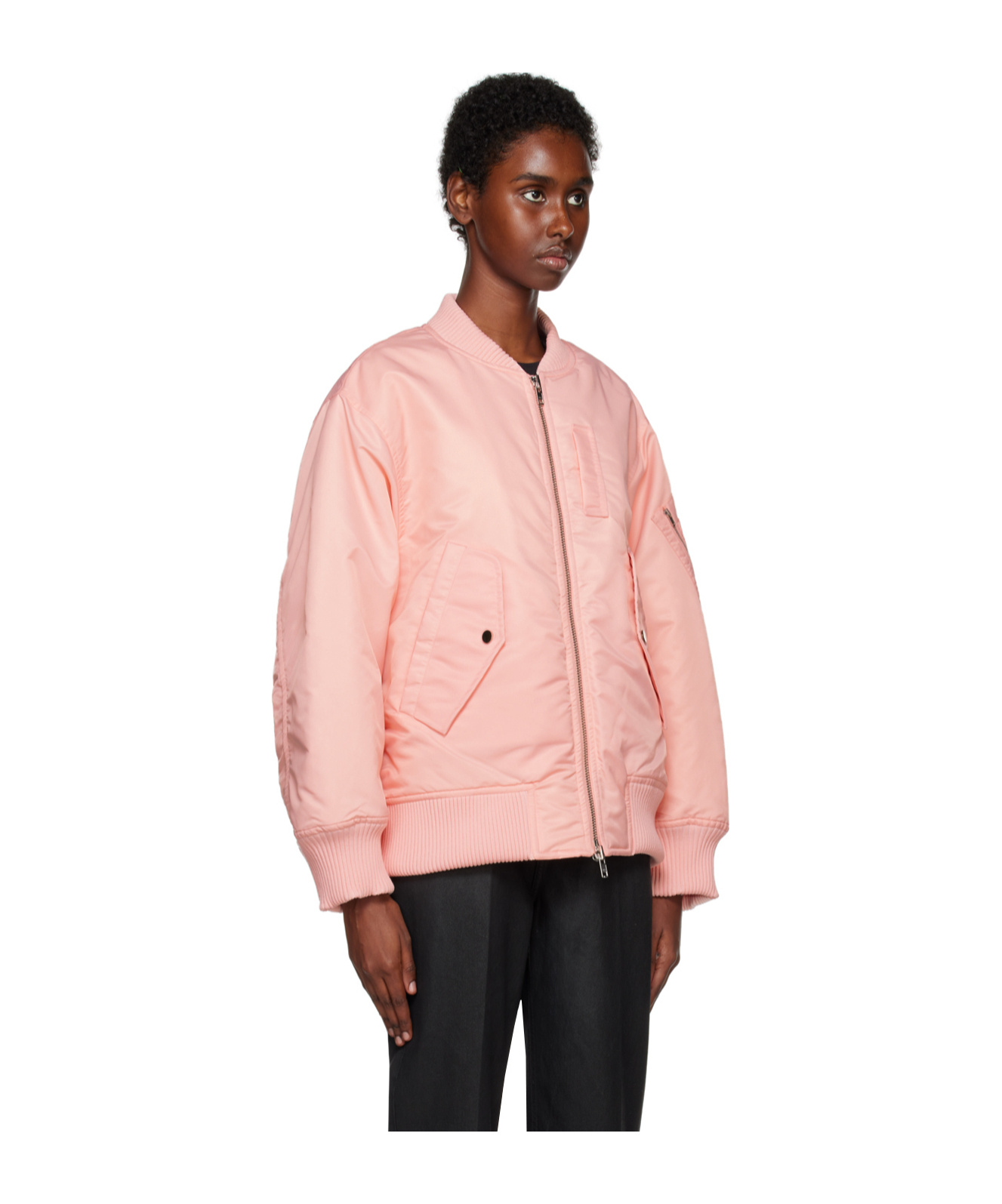 Stand Studio Oversized Bomber Jacket In Pink