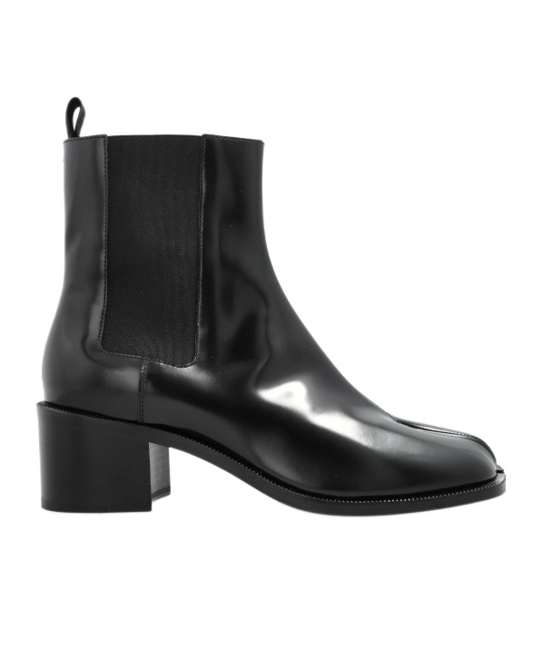 Maison Margiela Tabi City Leather Split-toe Chelsea Boots In Black