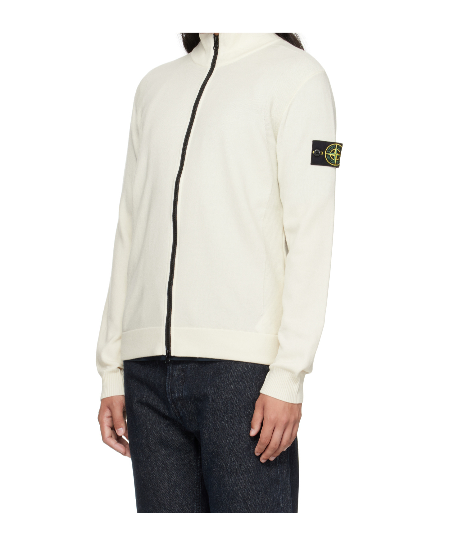 Stone Island Off-white 5100062 Stretch Rws Wool Sweatshirt In White