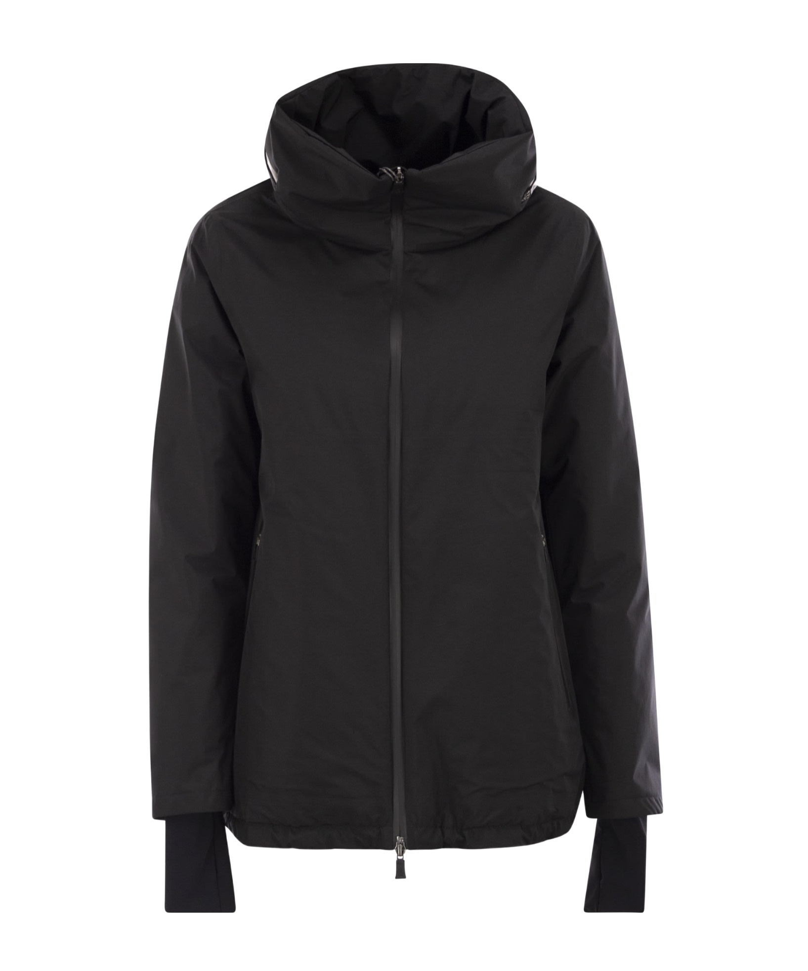 Herno Hooded Padded Jacket Side Pockets In Black