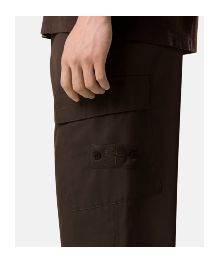 Stone Island Regular-fit Cargo Trousers With Natural Weather Protection In Brown