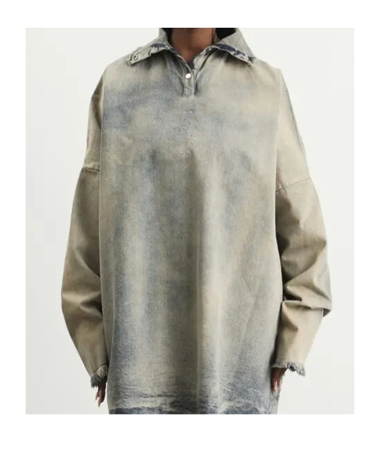 Rick Owens Drkshdw Frayed Denim T-shirt In Multi