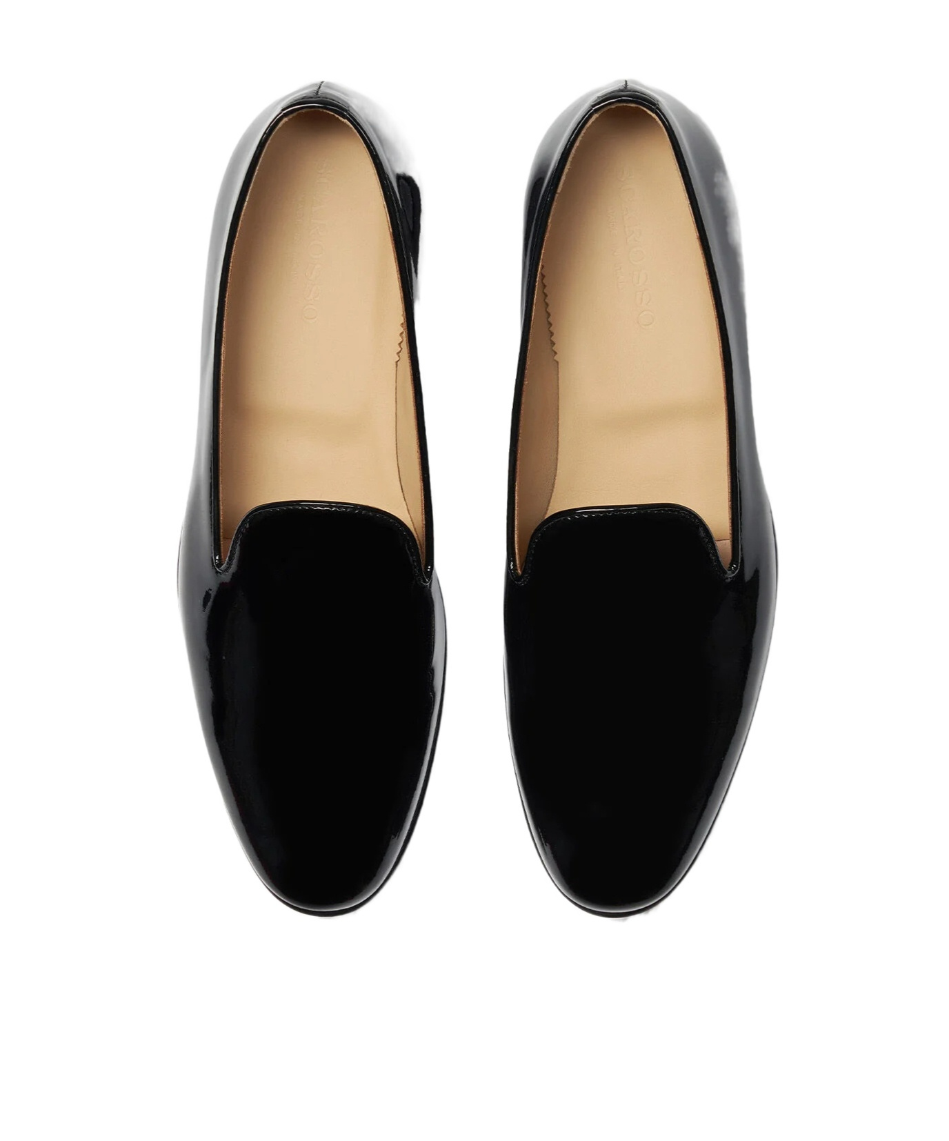 Scarosso George Patent Leather Slippers In Black