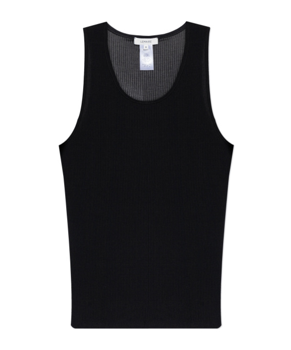 Lemaire Ribbed Wool Tank Top In Black