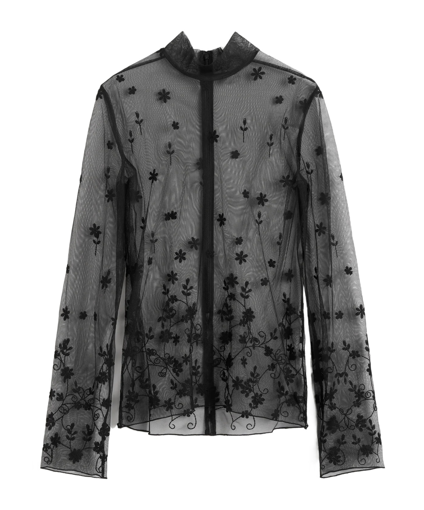 Totême Toteme Floral Embroidered Tulle Top