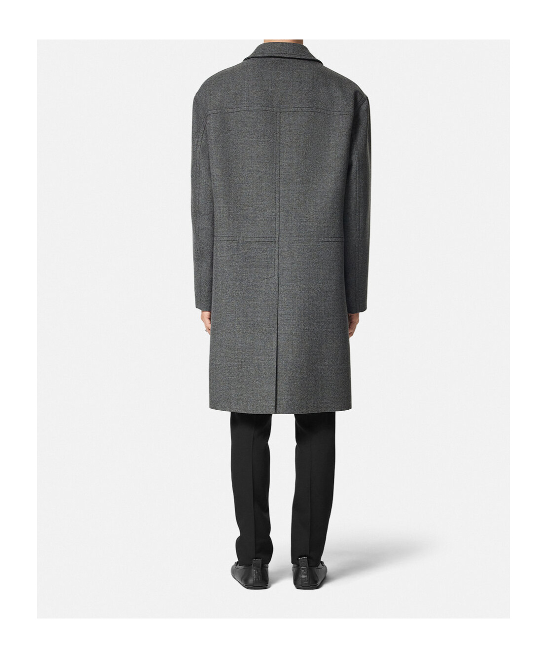 Versace Single-breasted Coat In Black