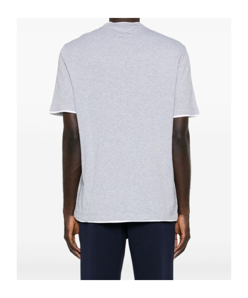 Brunello Cucinelli Layered Crew-neck T-shirt In Gray