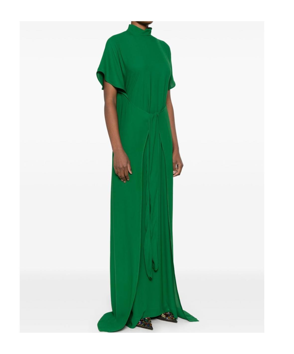 Shop N°21 Tie-fastening Dress In Green