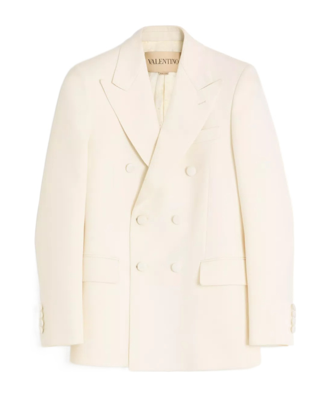 Valentino Double-breasted Peak-lapel Blazer In Neutral