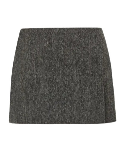 P.a.r.o.s.h Herringbone Mini Skirt In Gray