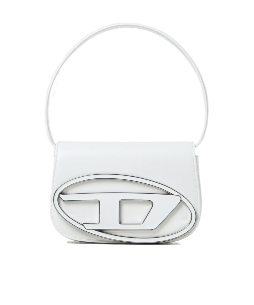 Shop Diesel Logo Shoulder Bag In White