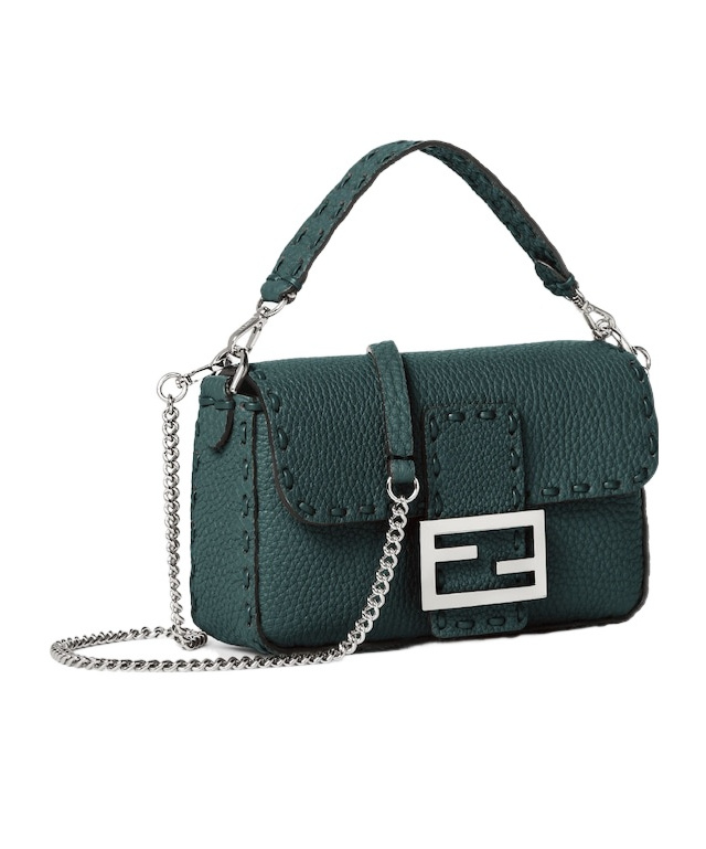 Fendi Baguette Mini Shoulder Bag In Green