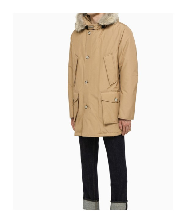 Woolrich Down Jacket "arctic" In Brown