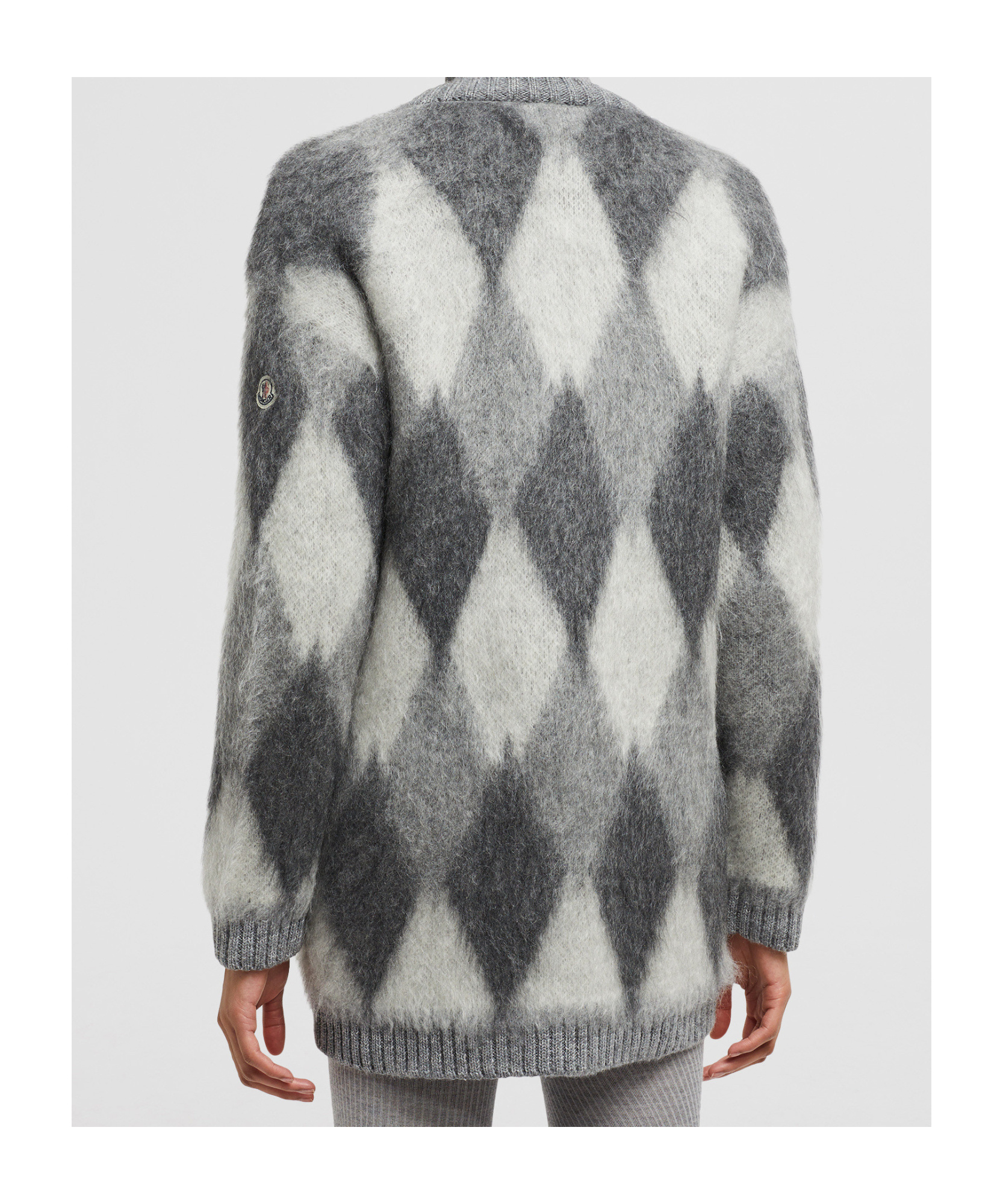 Moncler Wool Mohair Cardigan In Gray