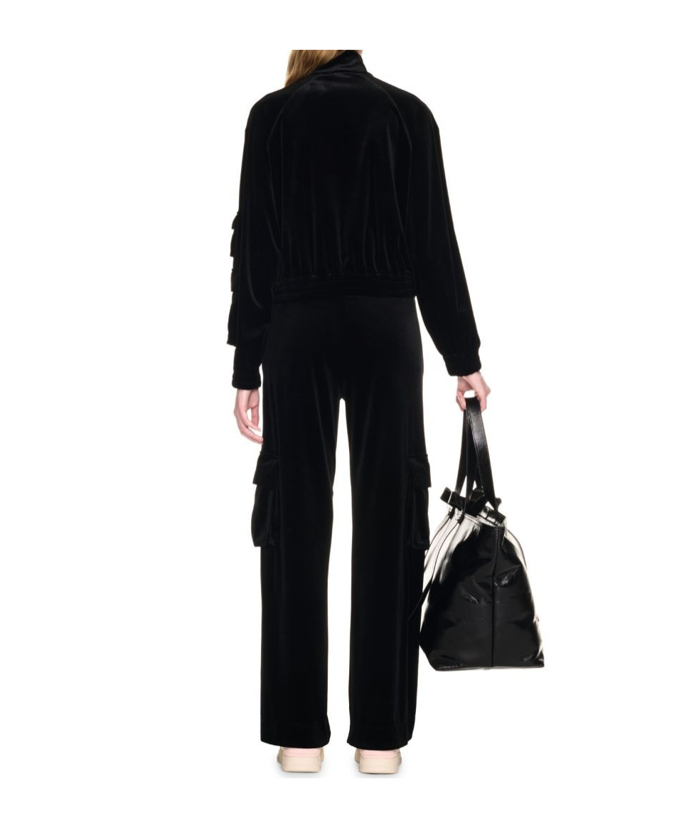 Off-white Velvet Cargo Track Pants In Black
