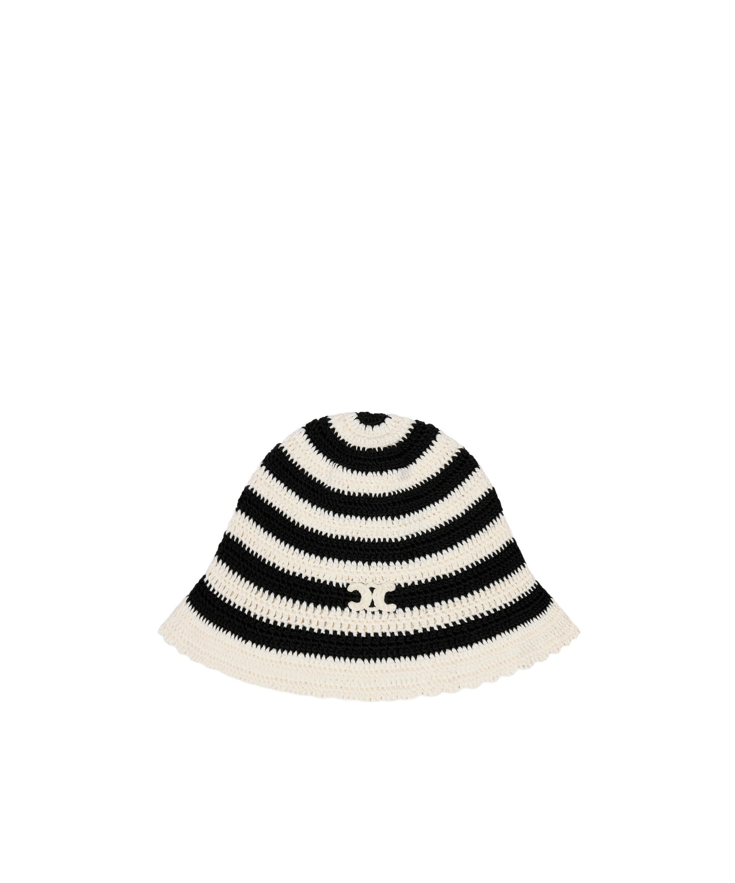 Celine Striped Bell Wool Hat In Black
