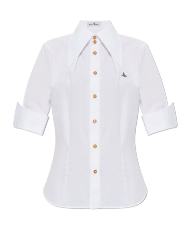 Vivienne Westwood Shirt With Orb Embellishments And A Button Front In White