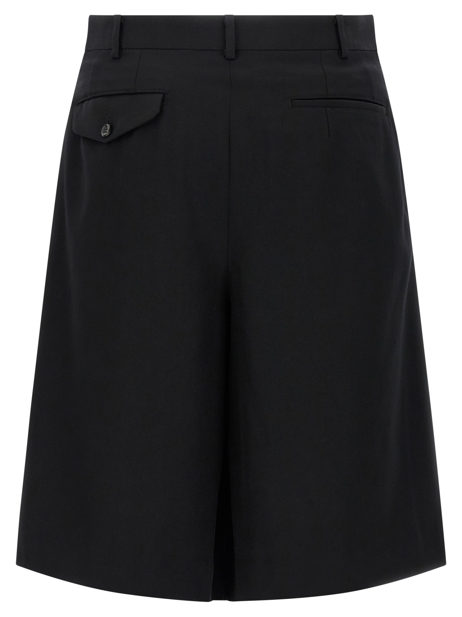 Comme Des Garçons Tailored Wool Bermuda Shorts Featuring Pockets In Black