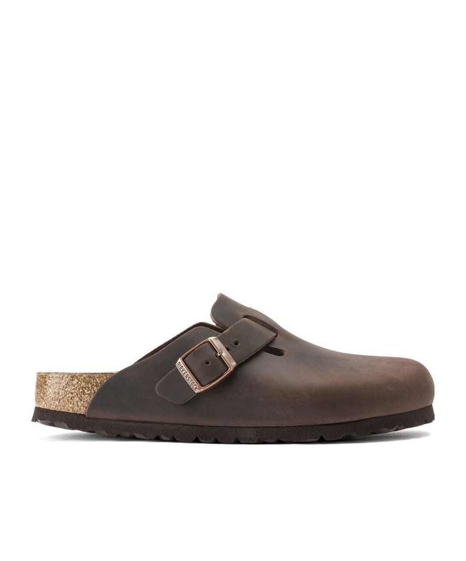 Birkenstock Boston Oiled Sabot In Habana Leather In Brown