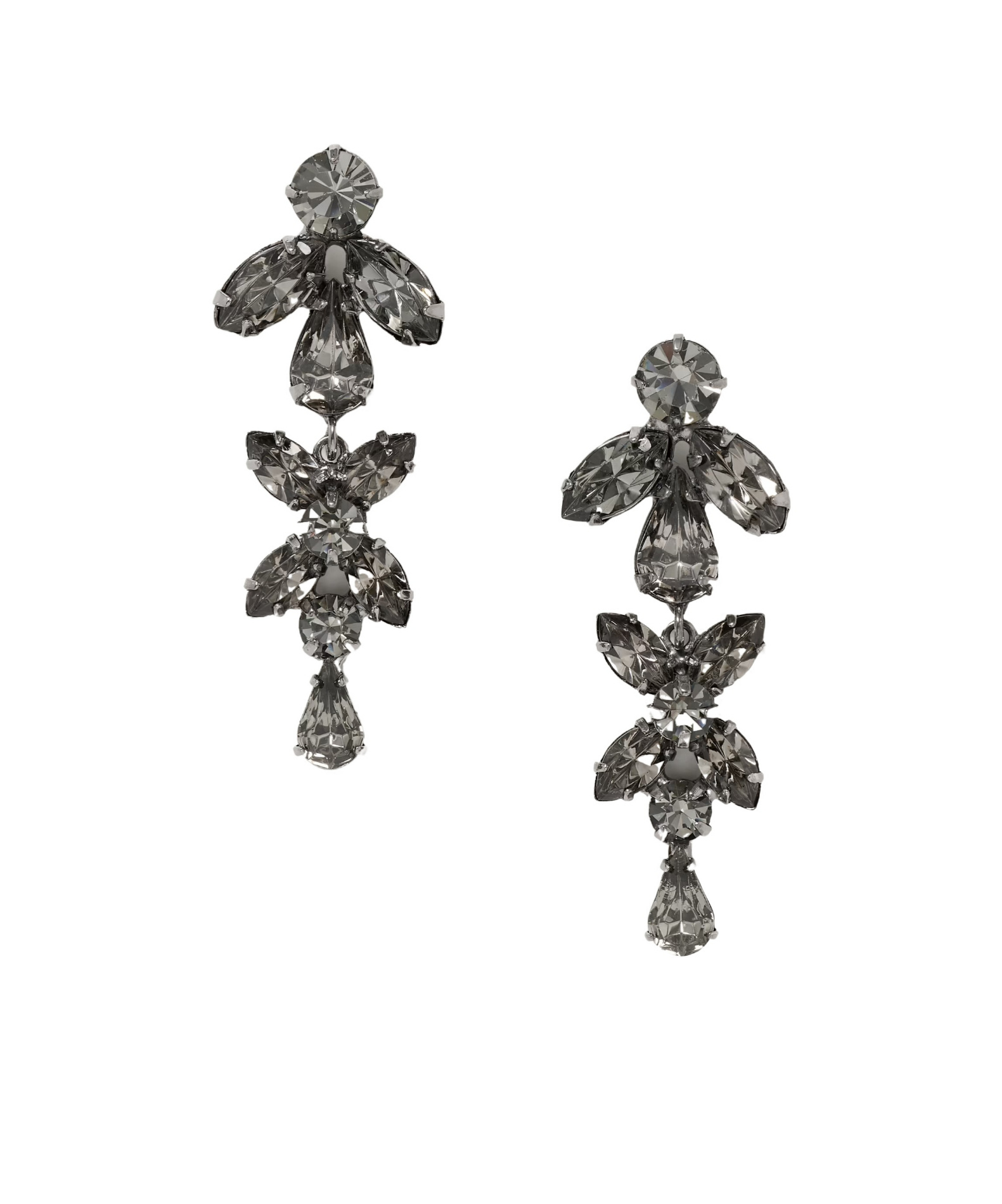 Jennifer Behr Liss Gunmetal-tone Crystal Earrings In Black