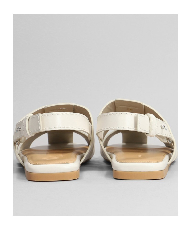 Jw Anderson Calfskin Slingback Fisherman Sandals In White