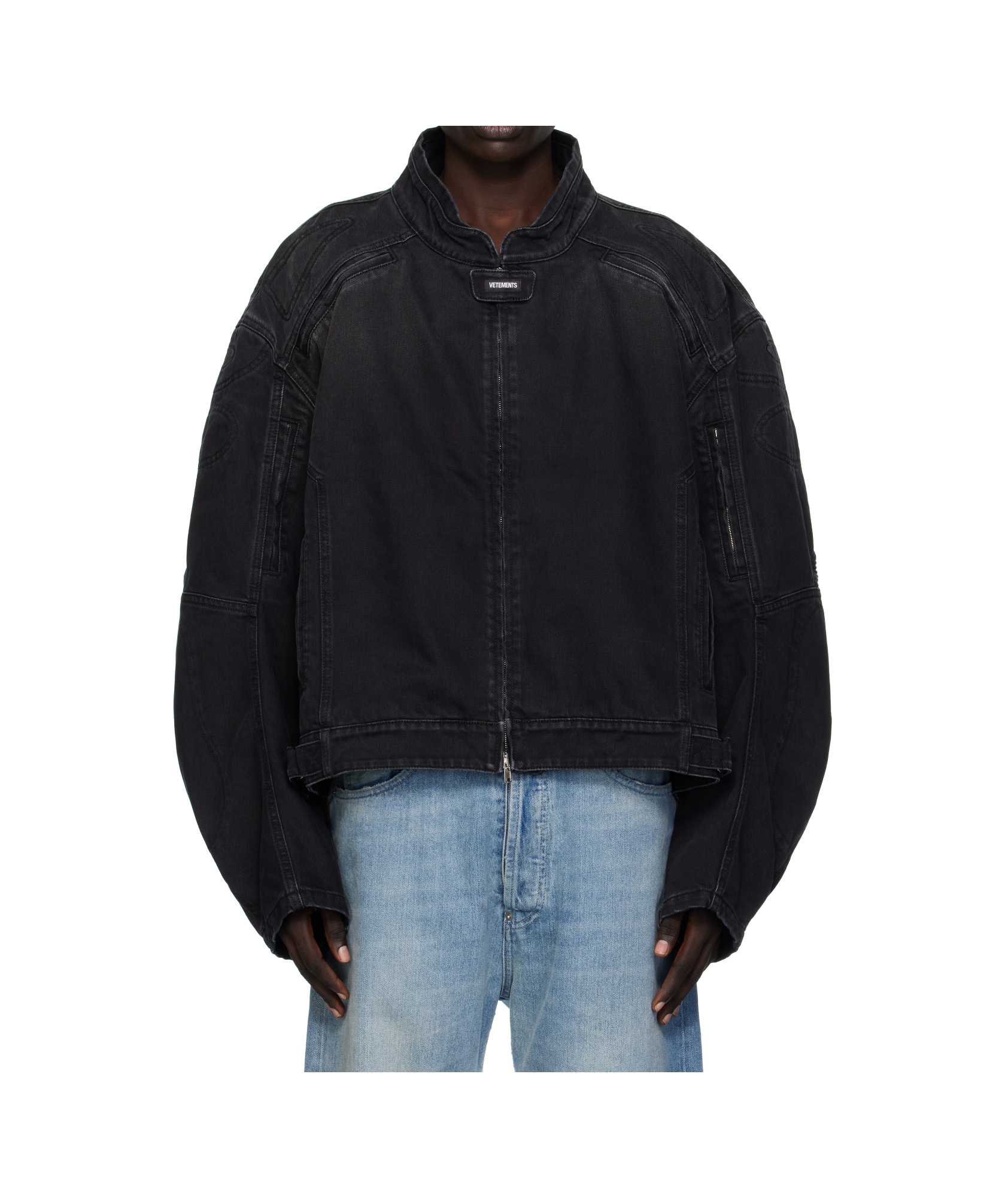 Vetements Racing Denim Jacket In Black