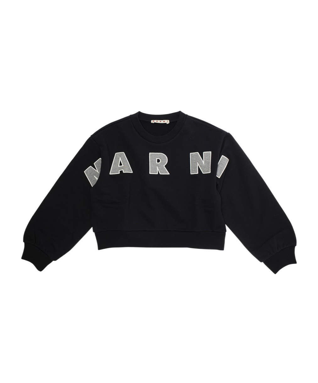 Marni Crew Neck Sweatshirt In Black