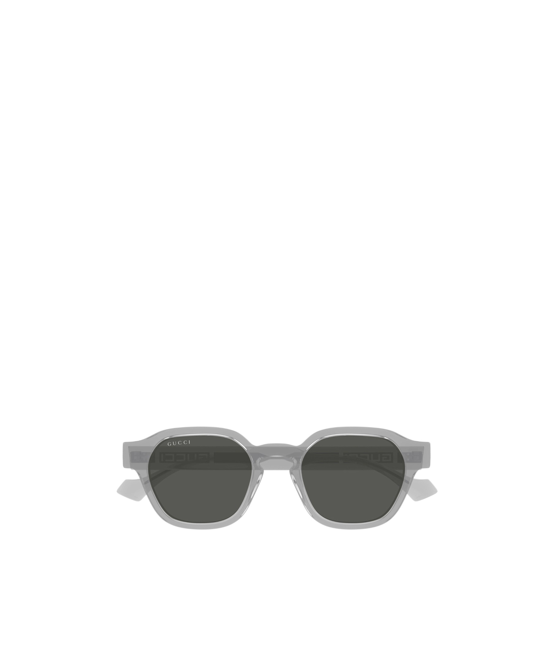 Gucci Gg1730s Linea Lettering 004 Grey Grey Sunglasses In Black
