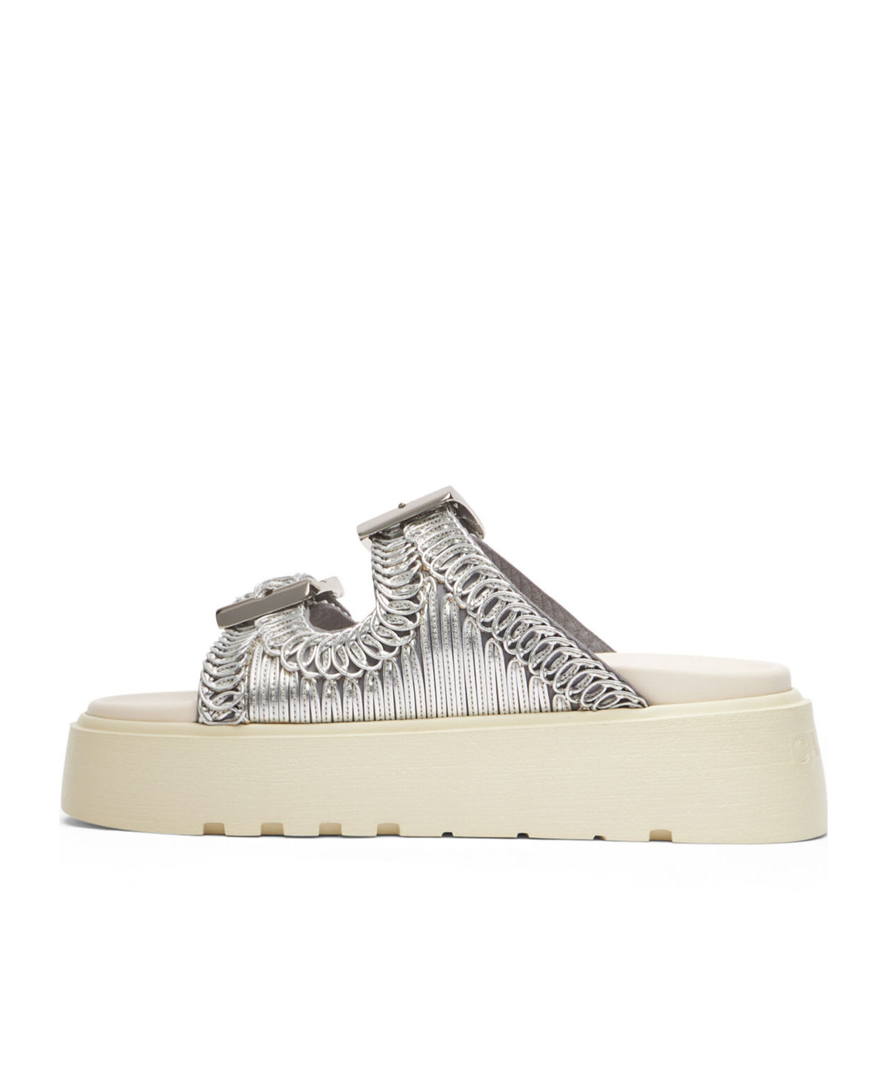 Shop Casadei Birky Ale Platform Slides In White