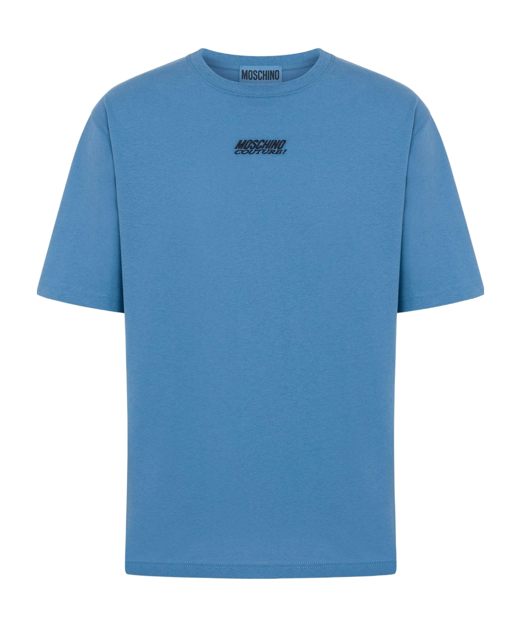 Moschino Logo-embroidered Cotton T-shirt In Blue
