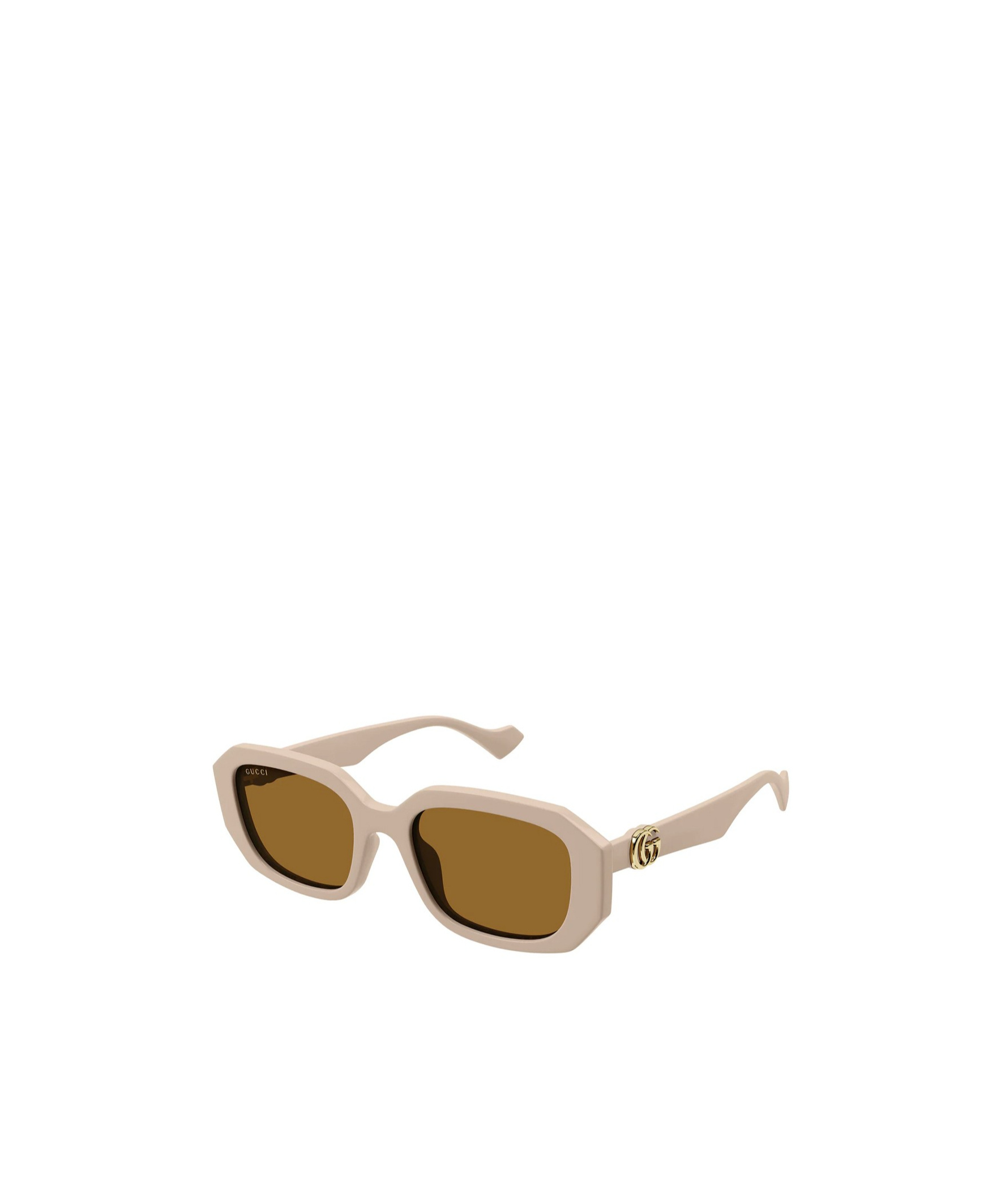 Gucci Double-g Geometric-frame Sunglasses In Brown