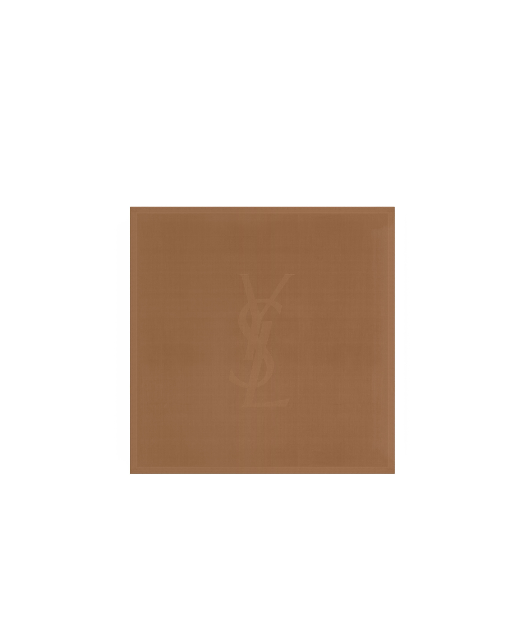 Saint Laurent Cassandre Silk Scarf In Brown