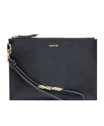 Lanvin Leather Clutch Bag In Black