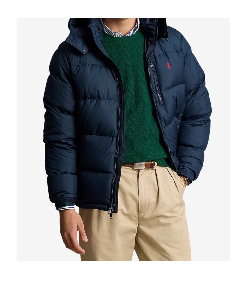 Polo Ralph Lauren Gorham Water-repellent Ripstop Fabric Down Jacket Clothing In Blue