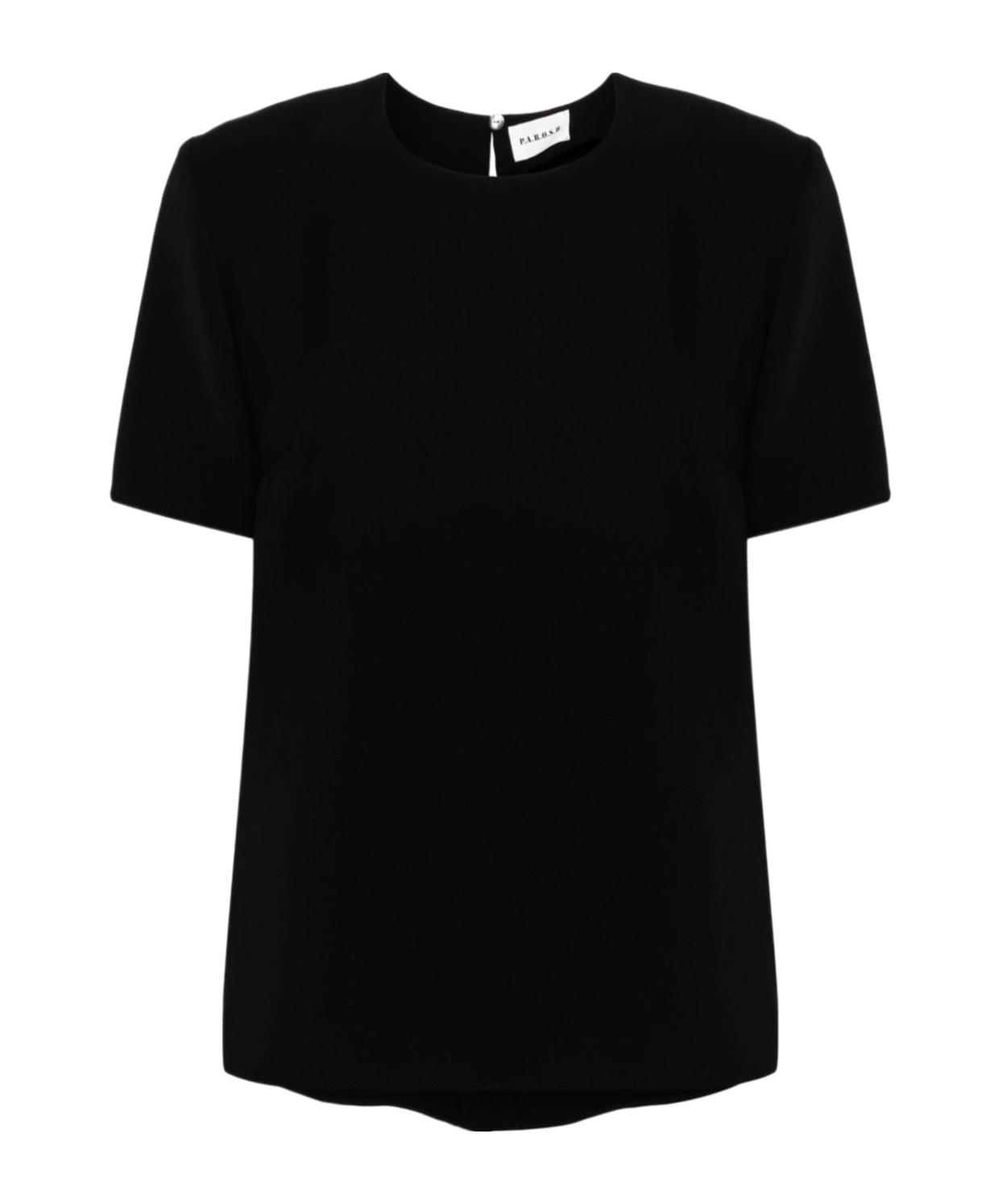 P.a.r.o.s.h Sheer Cady Blouse Split Hem Detail In Black