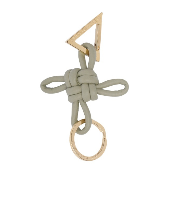 Bottega Veneta Triangle Key Ring In Gray
