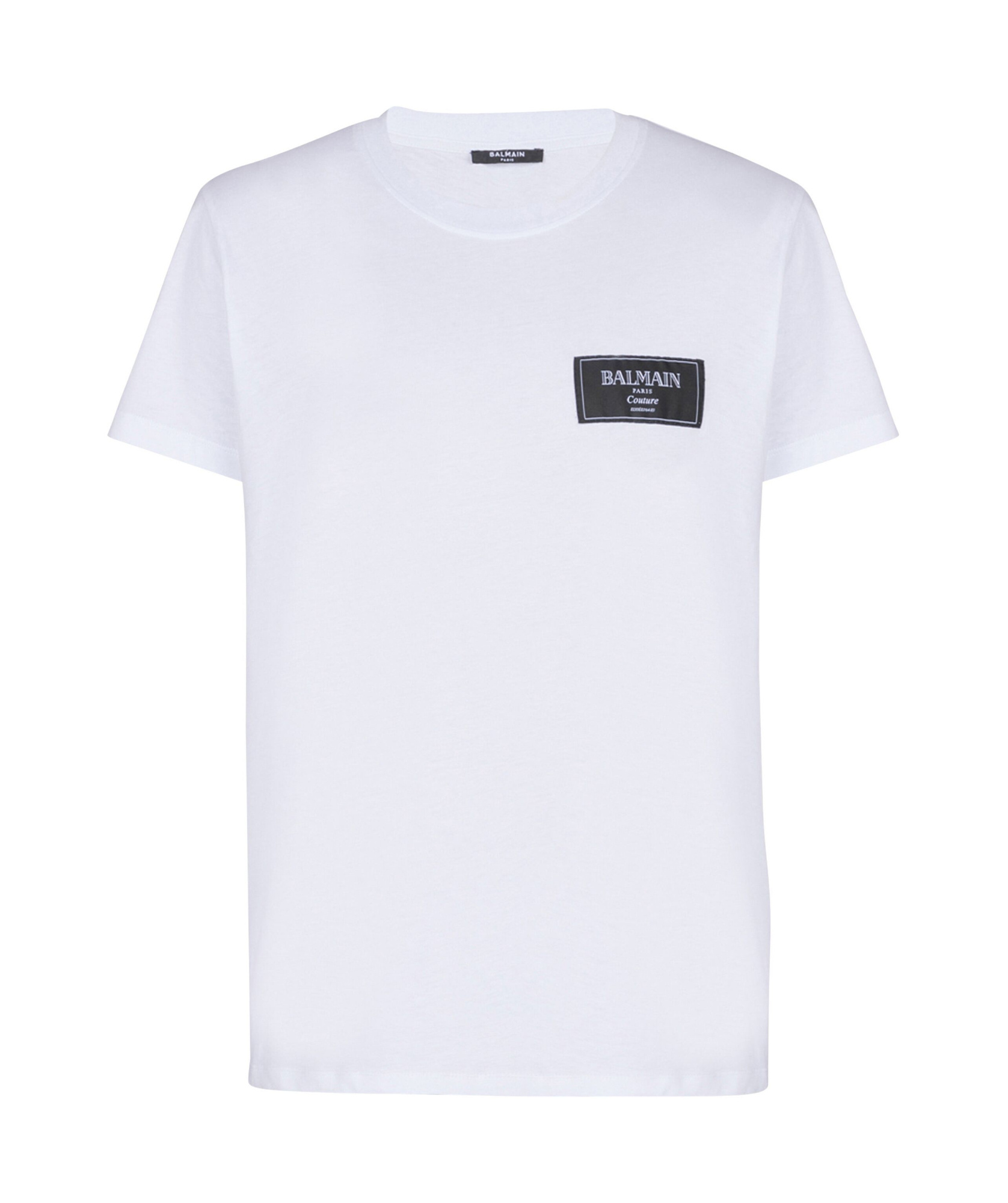 Shop Balmain T-shirt With Couture Label In White