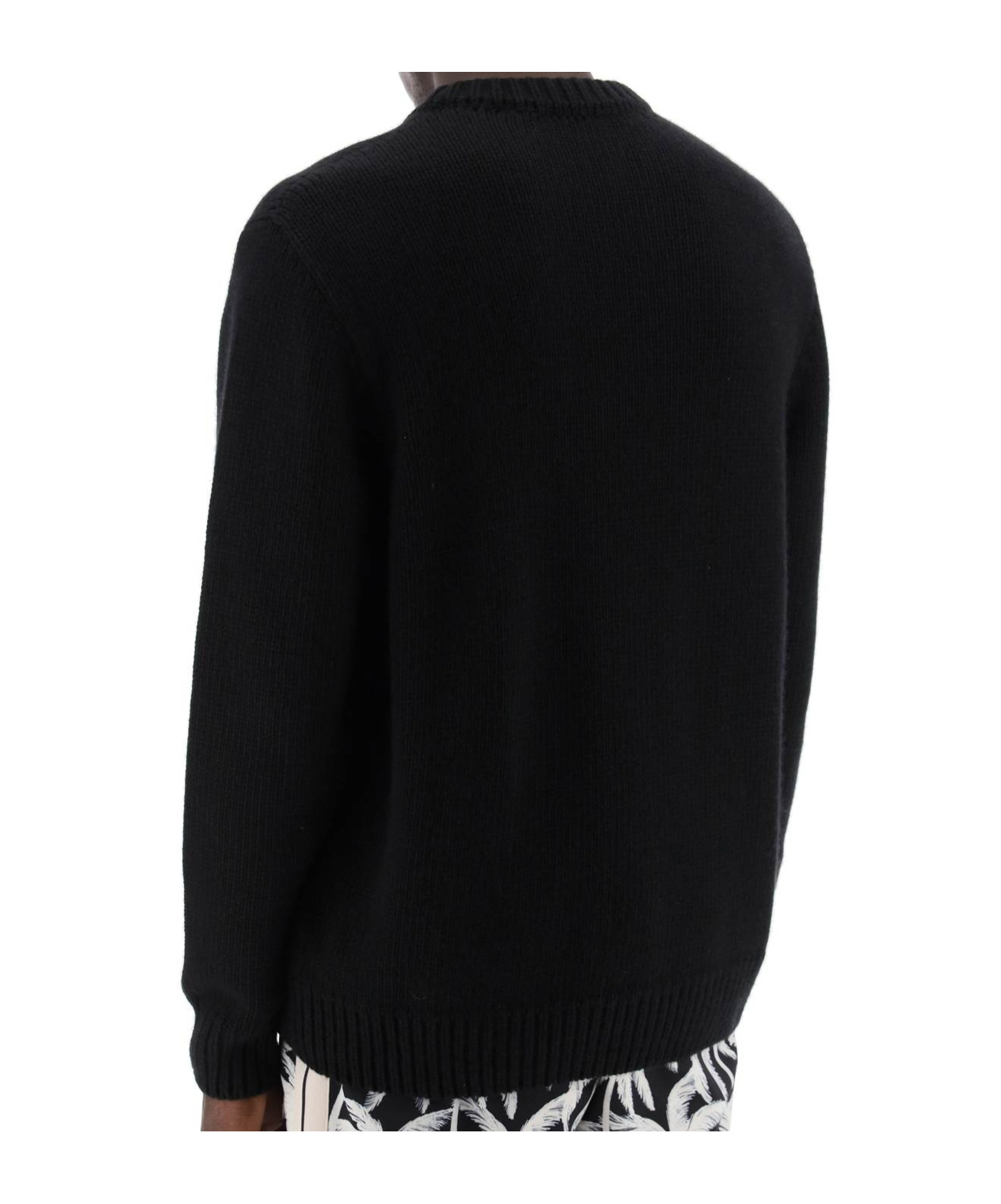 Palm Angels Monogram Embellished Crewneck Sweatshirt In Black