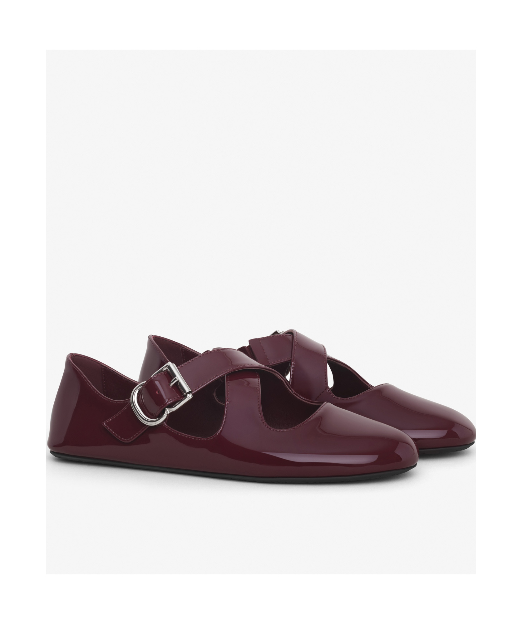 Alaïa Crossed Ballet Flats In Burgundy