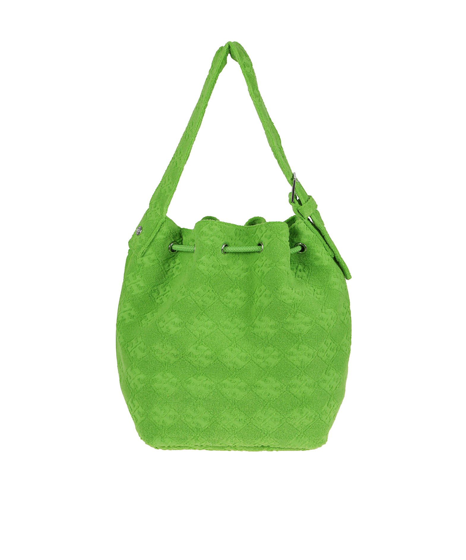 Tory Burch Textured Fabric Shoulder Bags With Adjustable Strap In Green