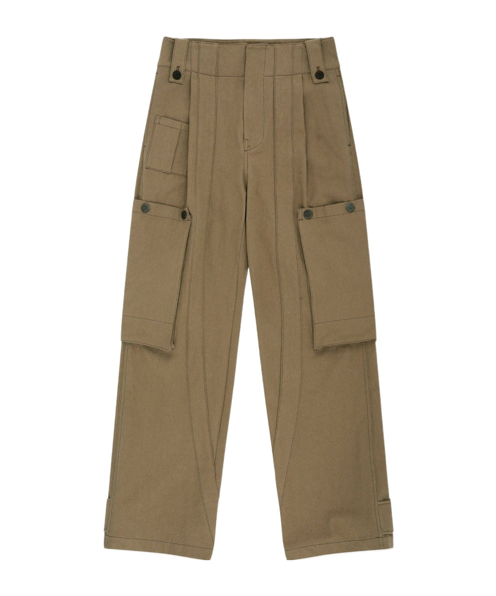 Andersson Bell Patchwork Cargo Pants In Beige