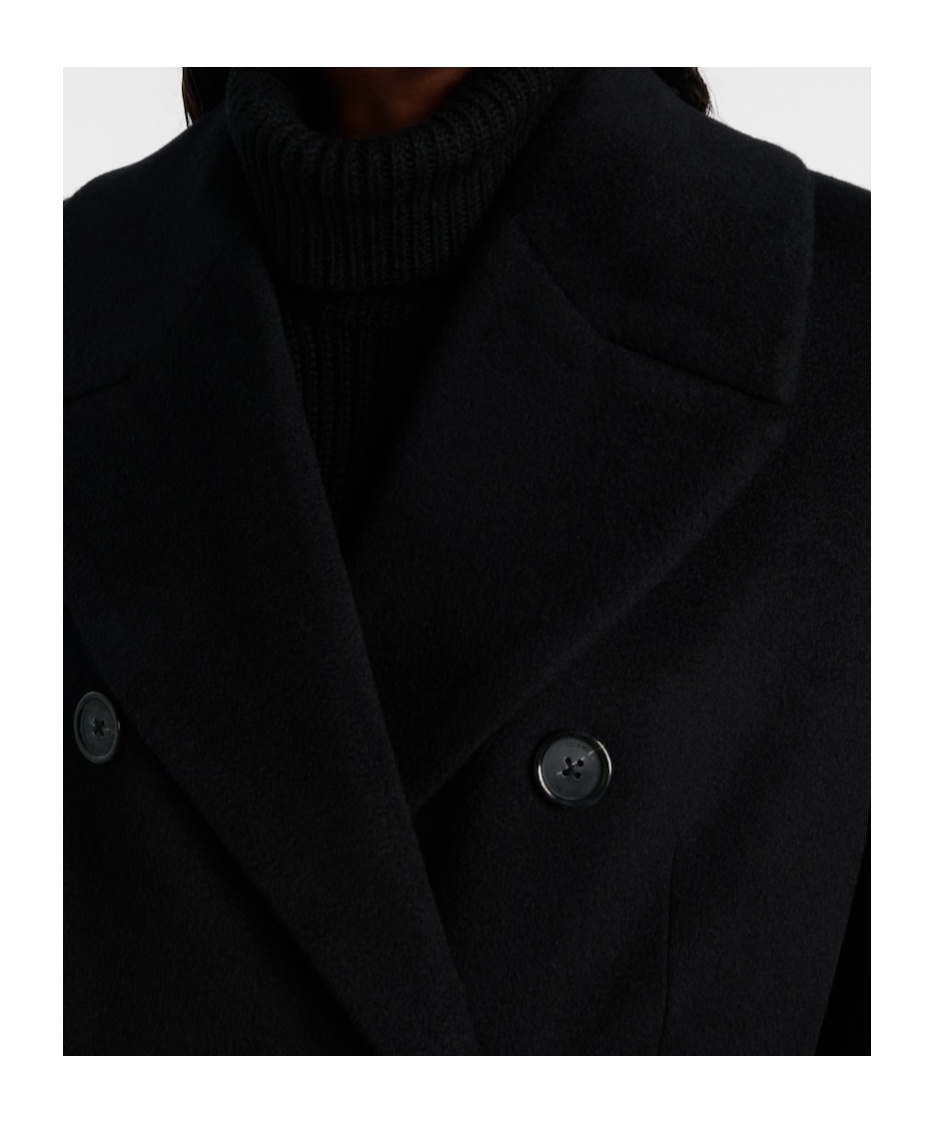 Totême Double-breasted Cashmere Coat In Black
