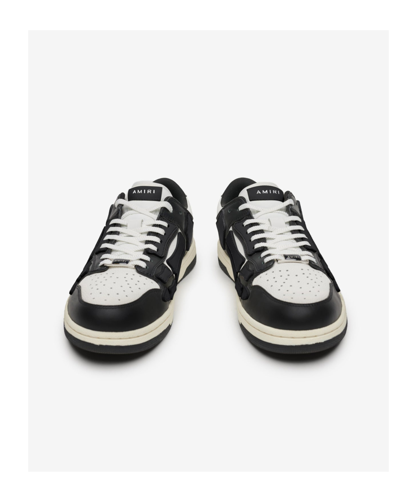 Amiri Skel Bicolor Leather Low-top Sneakers In White