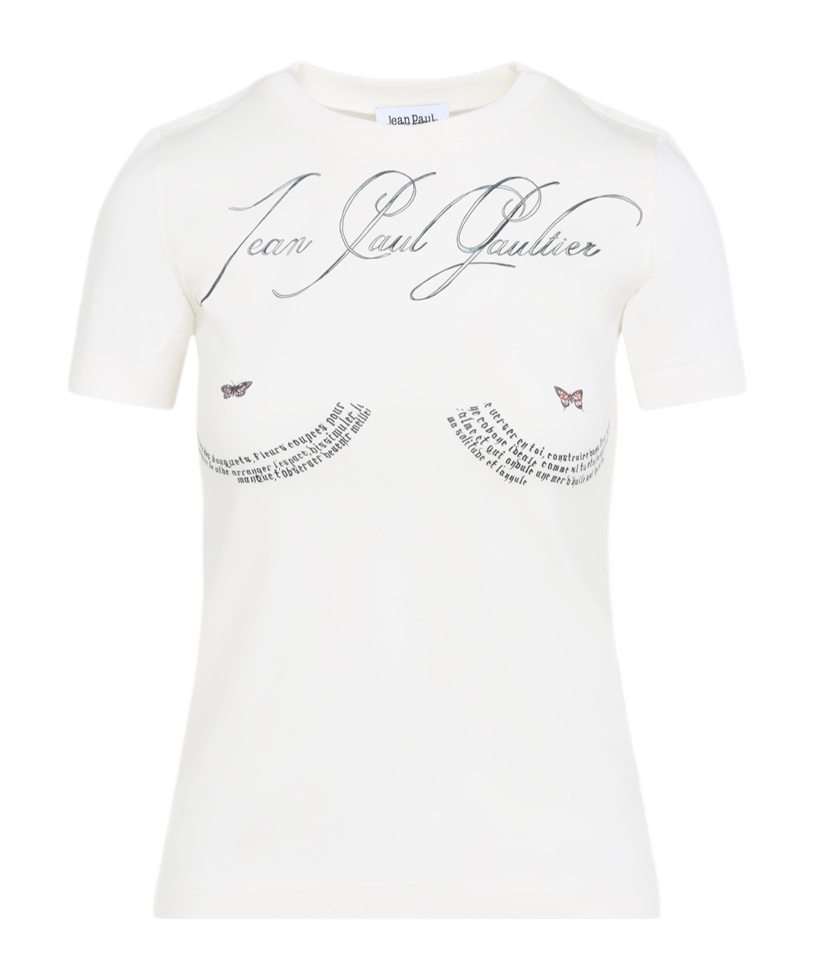 Jean Paul Gaultier Bedrucktes T-shirt Aus Baumwoll-jersey In White