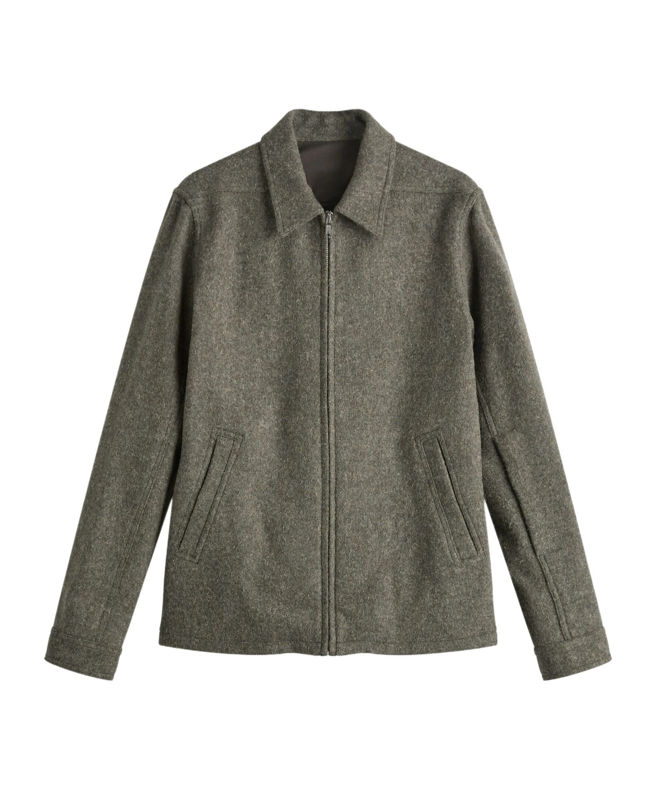 Rick Owens Lapel Long-sleeved Casual Jacket In Gray