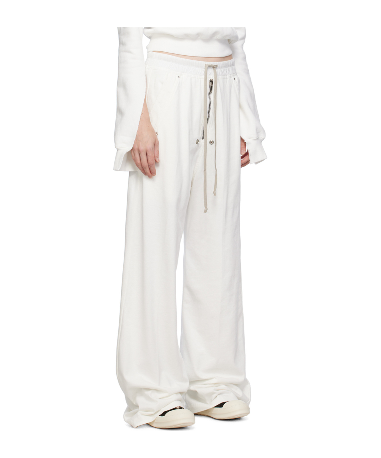 Rick Owens Drkshdw Geth Bela Rope Sweatpants In White